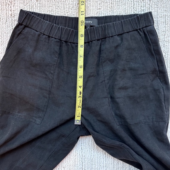 Theory | Northsound Linen Blend Pull On Pants | Black | 0 - Picture 4 of 8